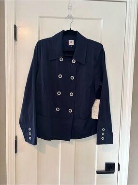CAbi Navy Double-Breasted Peacoat Jacket portside jacket large 6848